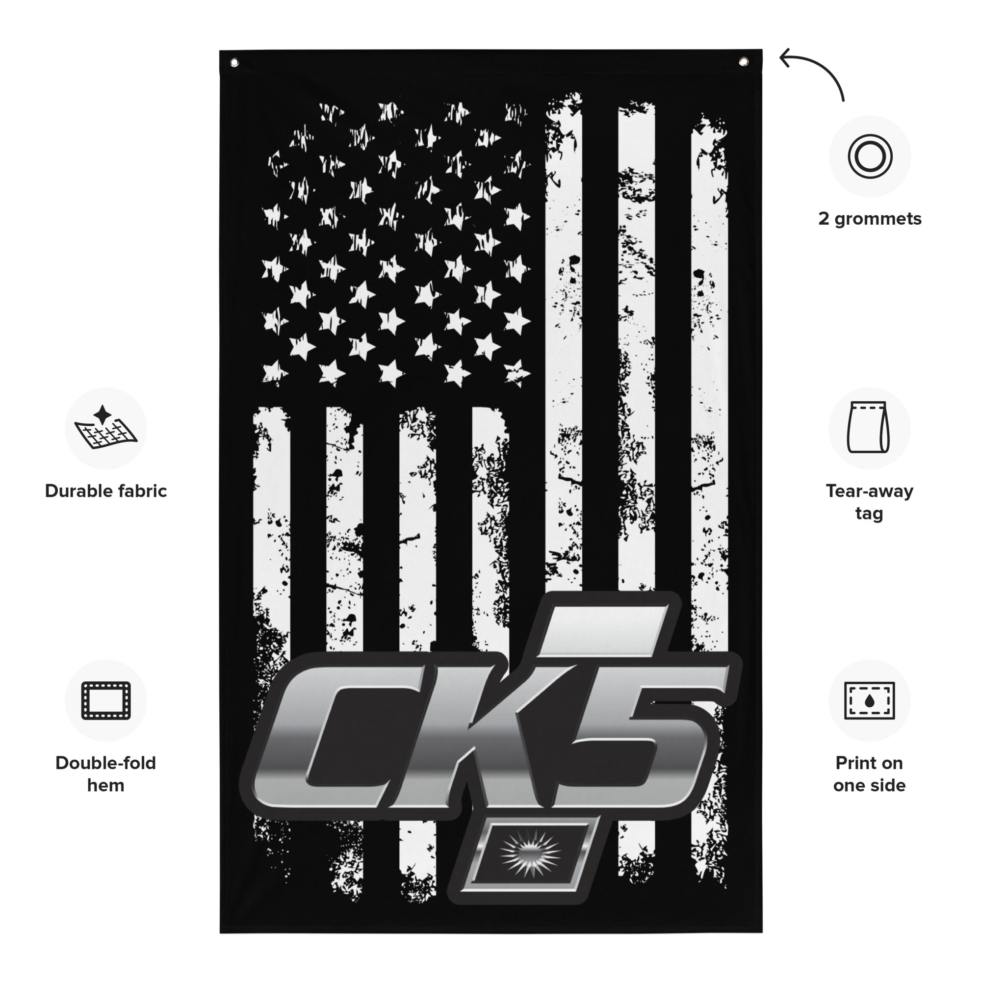 CK5 Badge Vertical Wall Flag