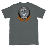 Rolling Classic Rally Wheel T-Shirt (two sided design)