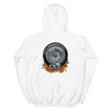 Rolling Classic Rally Wheel Hooded Sweatshirt (two sided design)