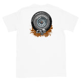 Rolling Classic Rally Wheel T-Shirt (two sided design)