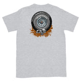 Rolling Classic Rally Wheel T-Shirt (two sided design)