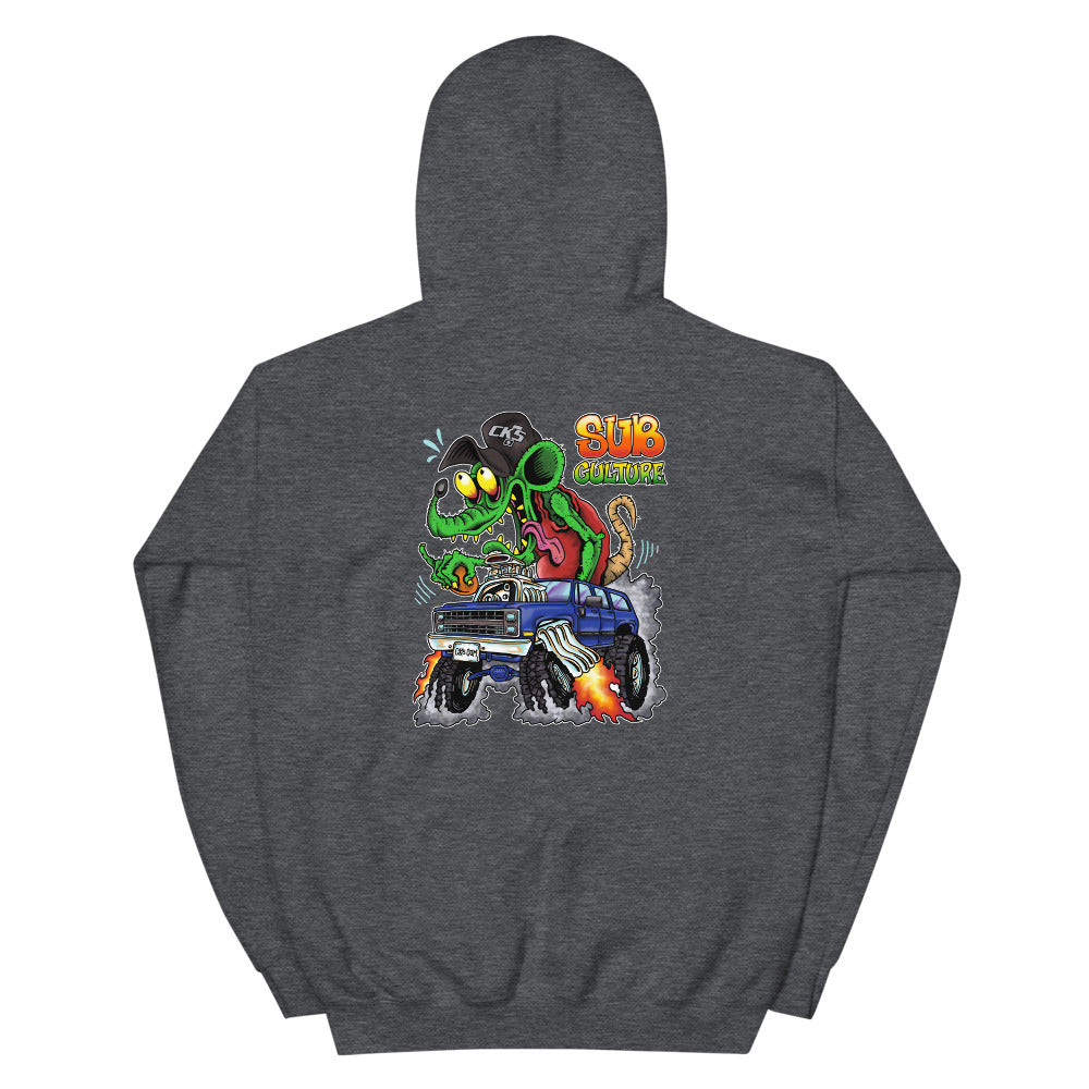 1983-88 Suburban Rat Fink Sub Culture Hooded Sweatshirt (two sided design)
