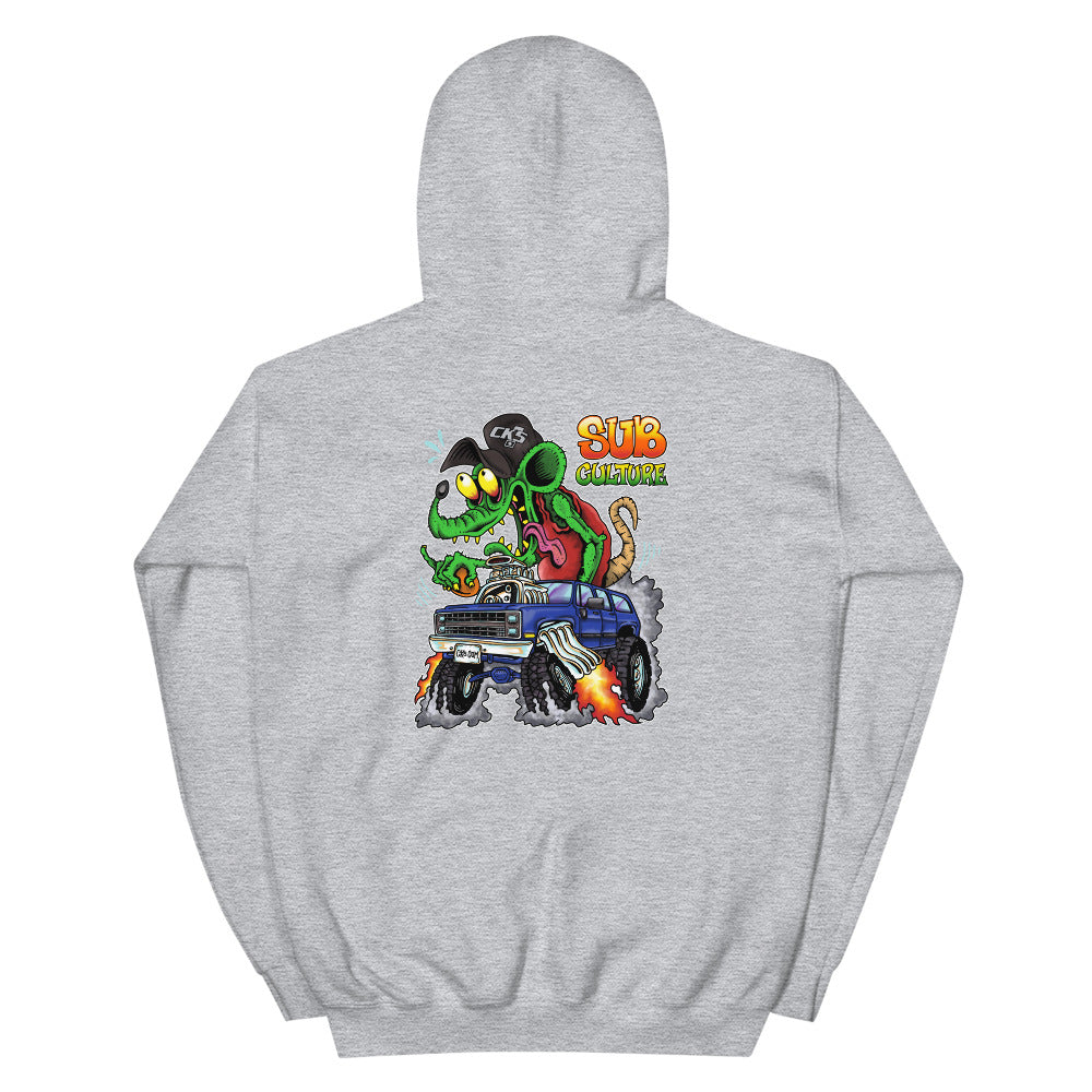 1983-88 Suburban Rat Fink Sub Culture Hooded Sweatshirt (two sided design)