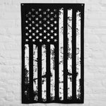 Distressed American Vertical Wall Flag
