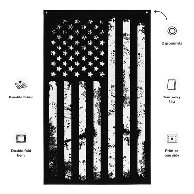 Distressed American Vertical Wall Flag