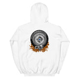 Rolling Classic Dog Dish Hubcap Hooded Sweatshirt (two sided design)