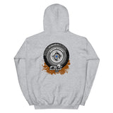 Rolling Classic Dog Dish Hubcap Hooded Sweatshirt (two sided design)