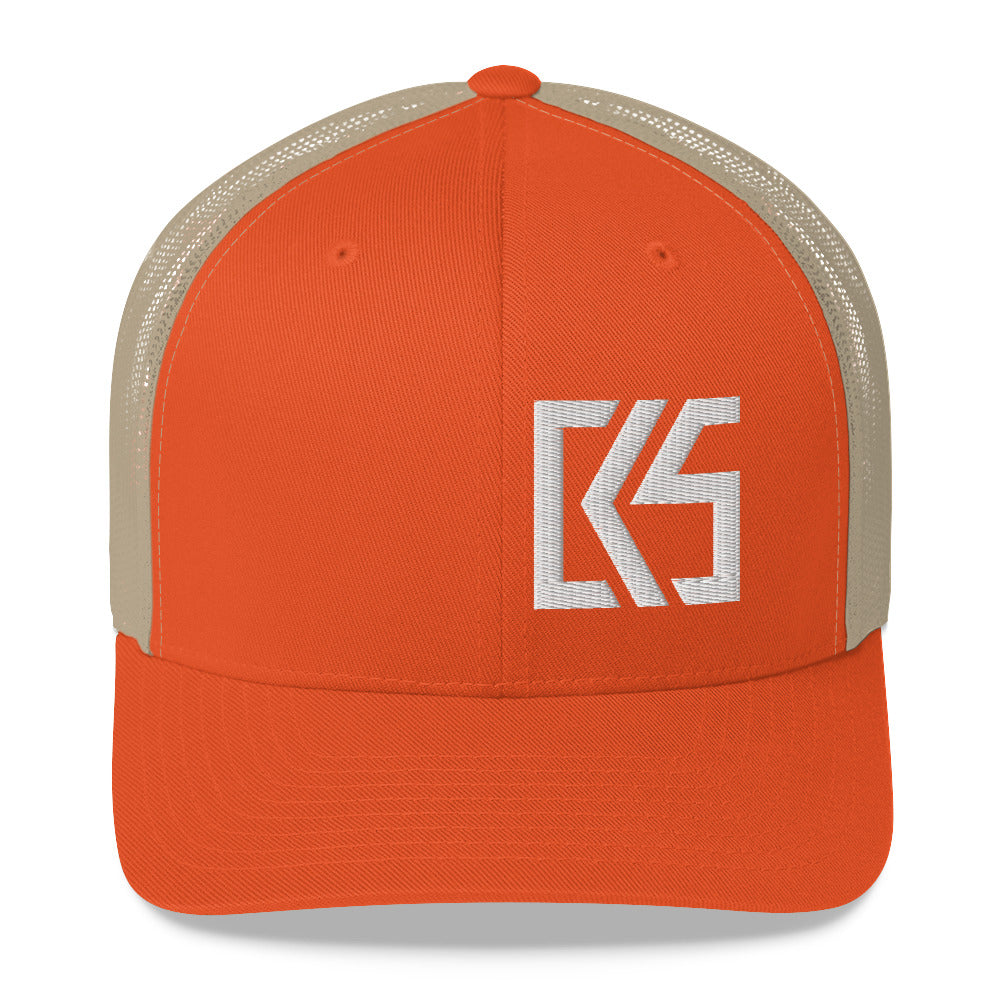 CK5 3D Puff Embroidered Edge Trucker Cap (mid-profile)